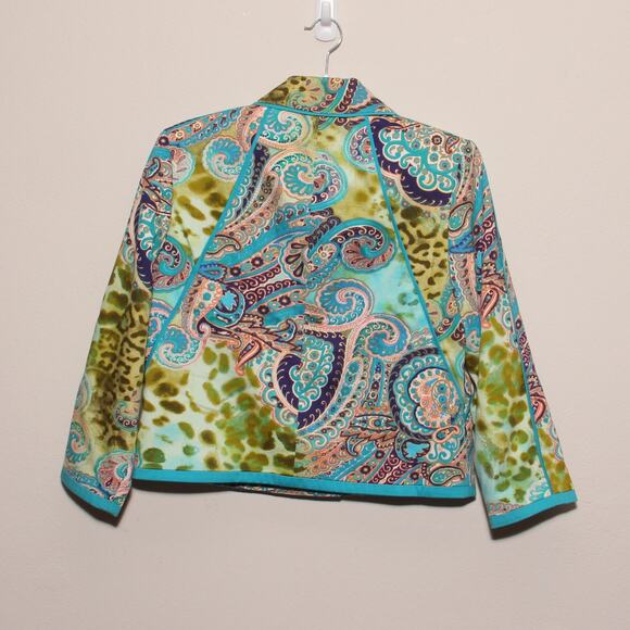 Vintage Harve Benard Paisley Print Short Blazer Jacket Size 16M - Picture 2 of 9